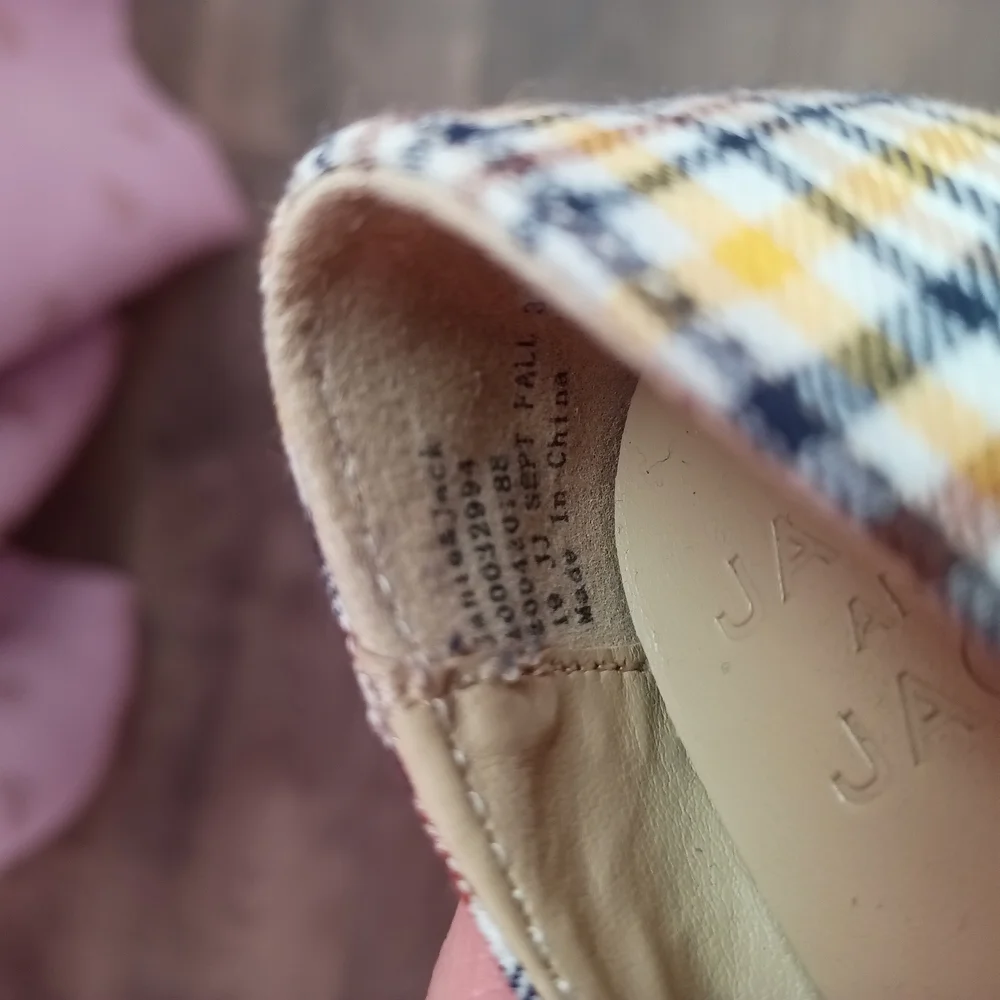 Janie and Jack Plaid Baby Shoes with Bow Accent